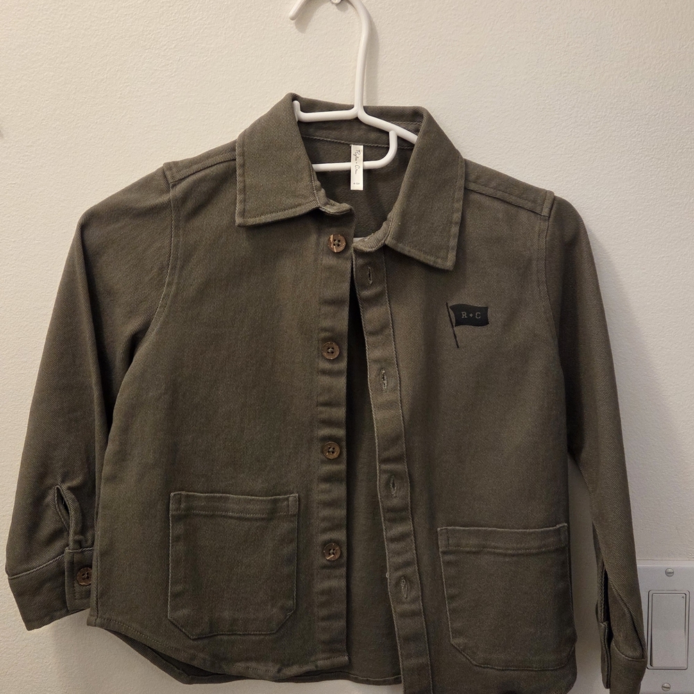 Rylee + Cru Olive Green Chore Jacket 4-5y